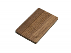 Флешка в виде деревянной карточки с выдвижным механизмом, 8 Гб, коричневый