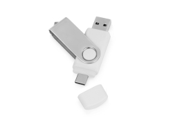 USB3.0/USB Type-C флешка на 16 Гб Квебек C, белый
