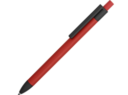 Ручка металлическая soft-touch шариковая Haptic, красный/черный