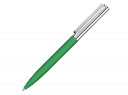 Ручка металлическая шариковая Bright GUM soft-touch с зеркальной гравировкой, зеленый