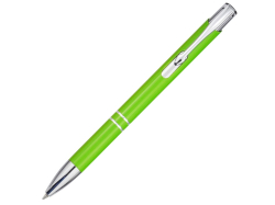 Алюминиевая шариковая кнопочная ручка Moneta, черные чернила, лайм