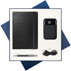 Подарочный набор Portobello/Birmingham Btobook черный (Ежедневник недат А5, Ручка, Power Bank)