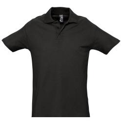 Рубашка поло мужская SPRING II,черный,L,100% хлопок, 210/м2