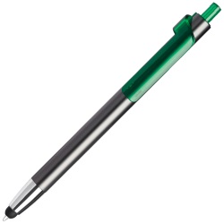 PIANO TOUCH, ручка шариковая со стилусом для сенсорных экранов, графит/зеленый, металл/пластик