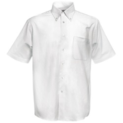 Рубашка "Short Sleeve Oxford Shirt", белый_L, 70% х/б, 30% п/э, 130 г/м2