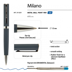 Ручка шариковая автоматическая MILANO, синий