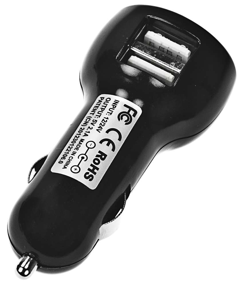 Автомобильное зарядное устройство с подсветкой Logocharger, черное