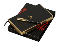 Набор: записная книжка, ручка William Lloyd , черный/золотистый