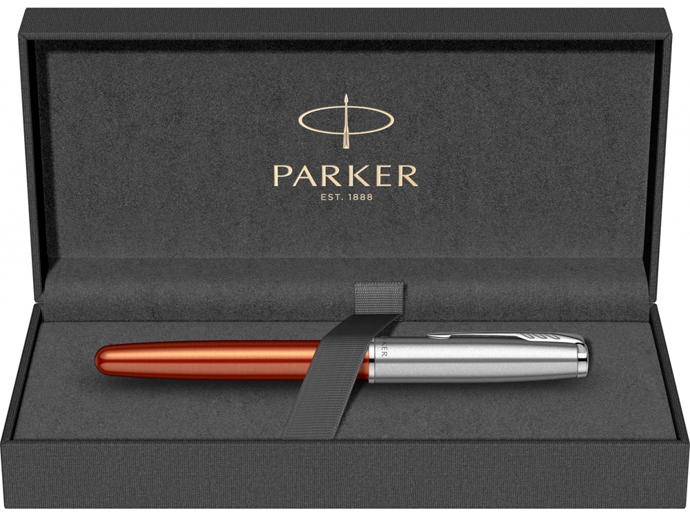 Перьевая ручка Parker Sonnet Essentials Orange SB Steel CT, перо: F, цвет чернил black, в подарочной упаковке.