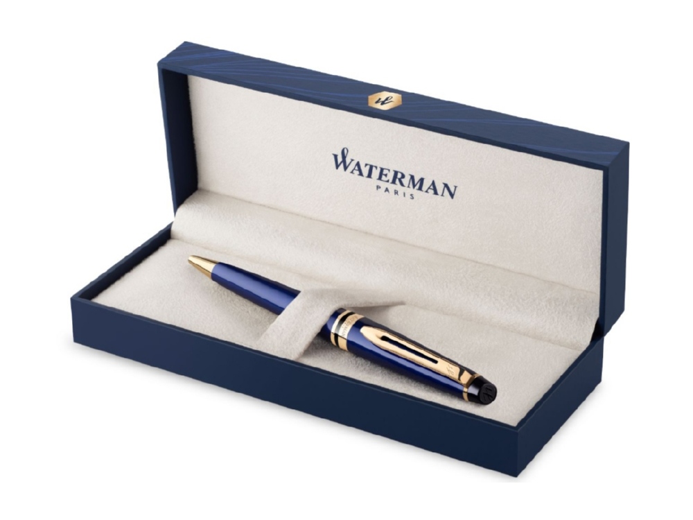 Шариковая ручка Waterman Expert Blue Lacquer GT, цвет чернил: синий М