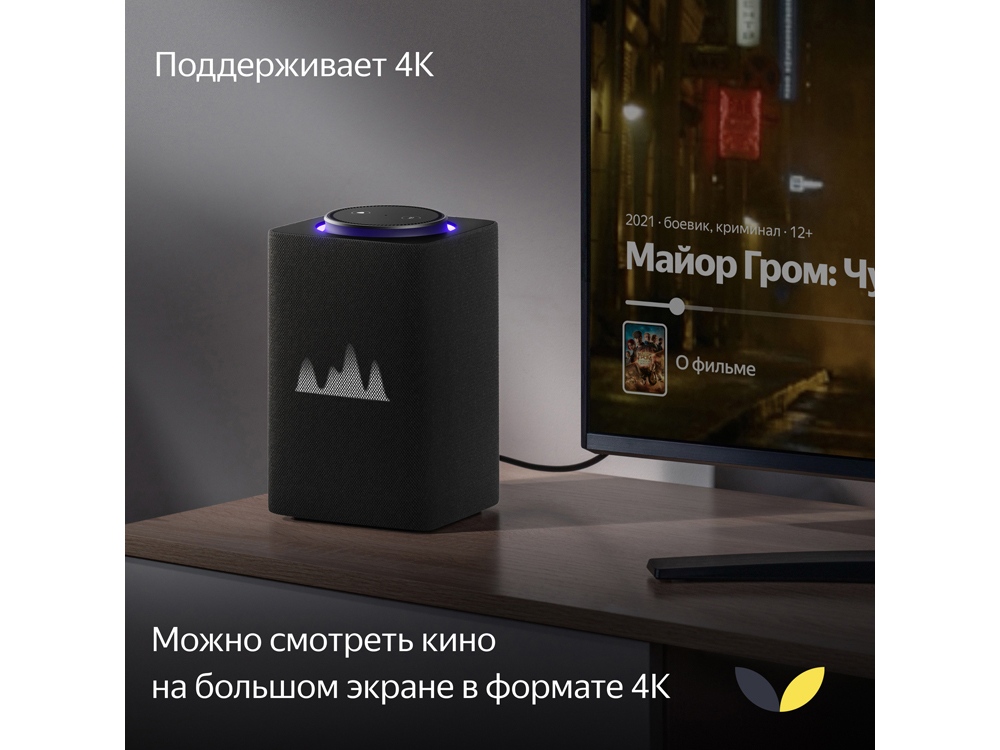 Умная колонка ЯНДЕКС Станция Макс с Алисой, с Zigbee, 65 Вт, цвет: графит (YNDX-00053K)