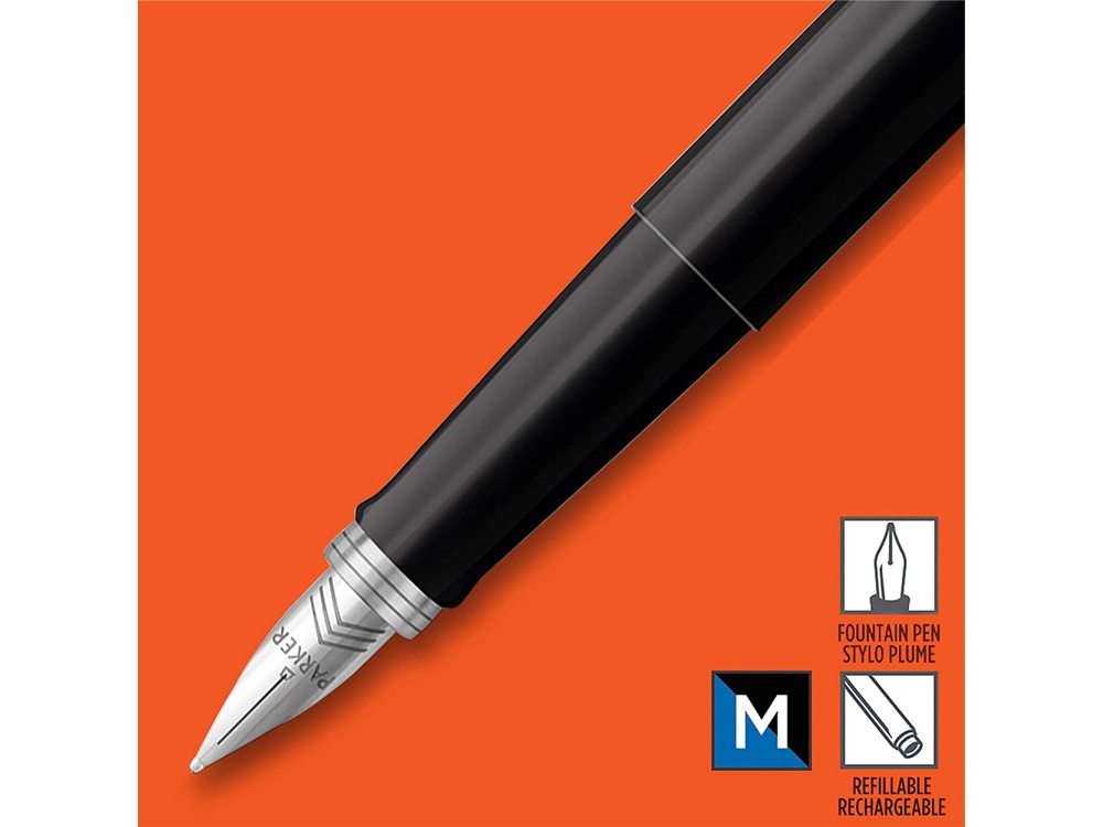 Перьевая ручка Parker Jotter, цвет ORIGINALS BLACK CT, цвет чернил синий/черный, толщина линии M, В БЛИСТЕРЕ