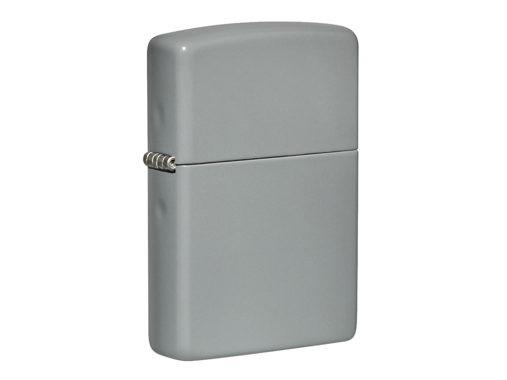 Зажигалка ZIPPO Classic с покрытием Flat Grey, латунь/сталь, серая, глянцевая, 38x13x57 мм