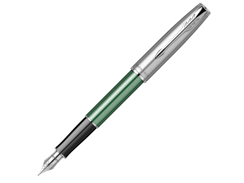 Перьевая ручка Parker Sonnet Essentials Green SB Steel CT, перо: F, цвет чернил: black, в подарочной упаковке.