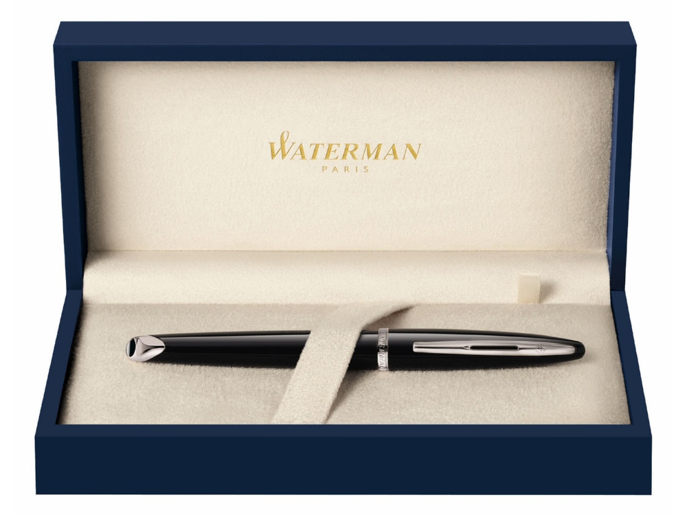 Перьевая ручка Waterman Carene, цвет: Black ST, перо: F или М чернила: blue