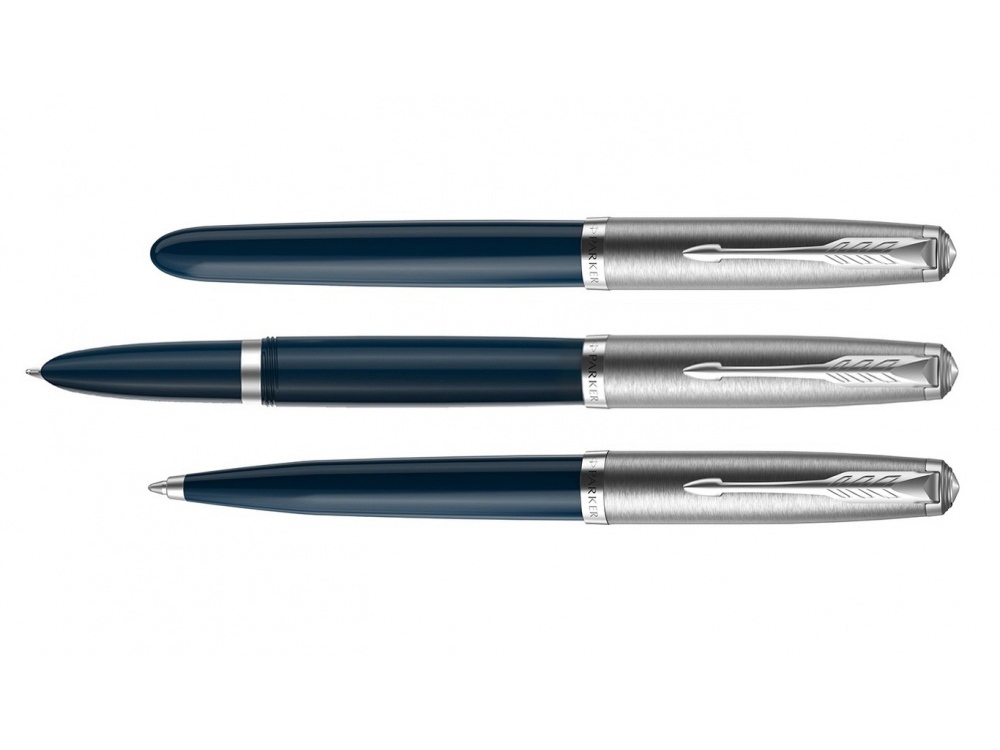 Перьевая ручка Parker 51 CORE MIDNIGHT BLUE CT, перо: F, цвет чернил: black, в подарочной упаковке.