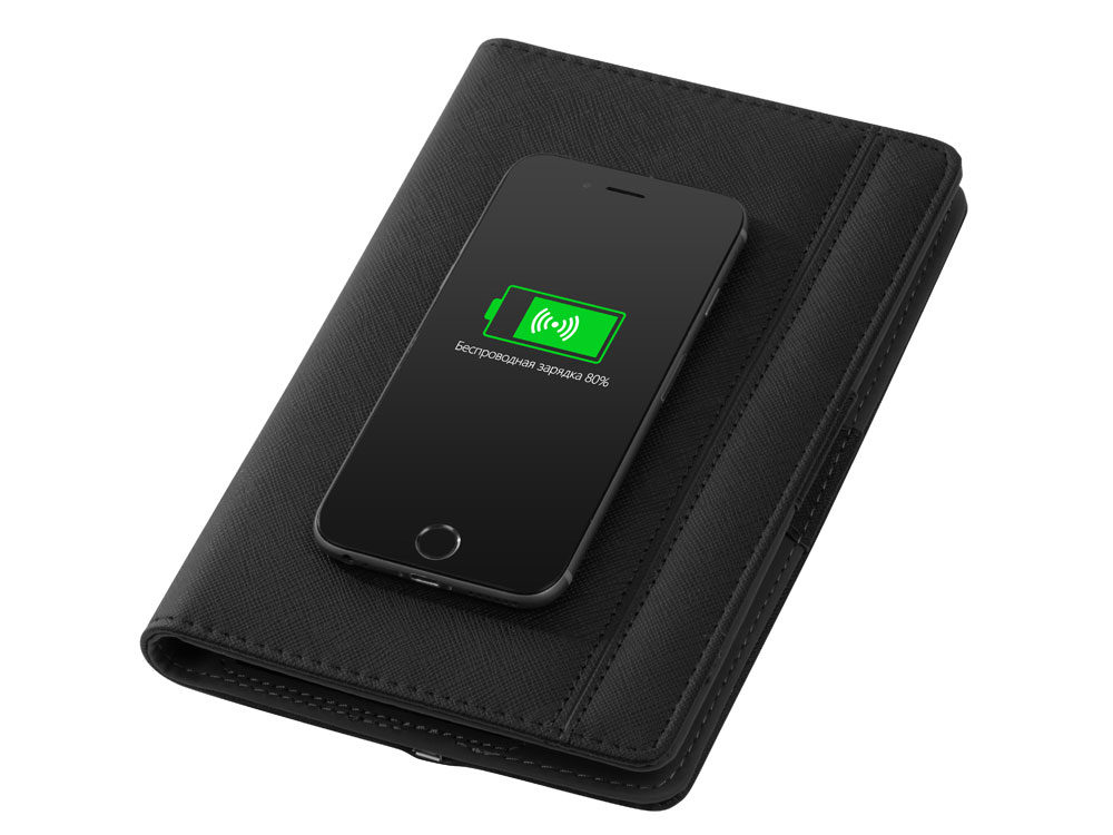 Органайзер с функцией беспроводной зарядки Manner, 5000 mah, черный