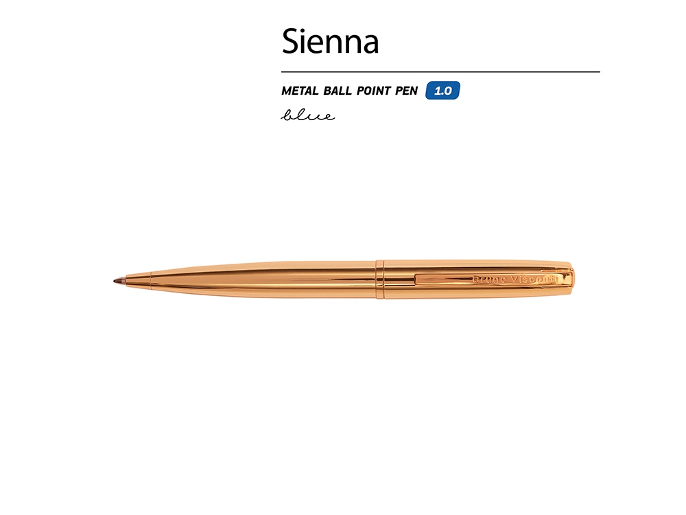 Ручка металлическая шариковая Sienna, золотистый