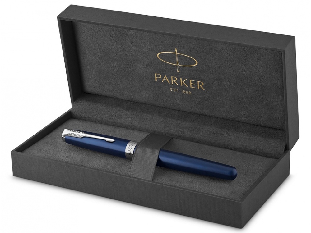 Перьевая ручка Parker Sonnet Blue Subtle CT, перо: F, цвет чернил: black, в подарочной упаковке