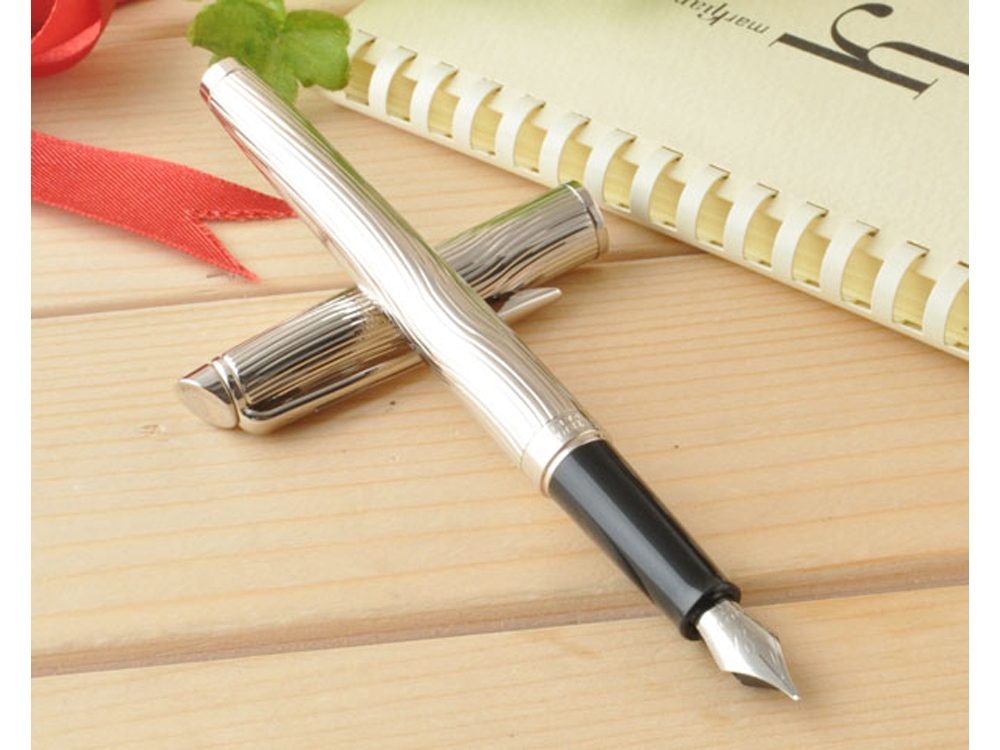 Перьевая ручка Waterman Hemisphere Deluxe , цвет: Metal CT, перо: F