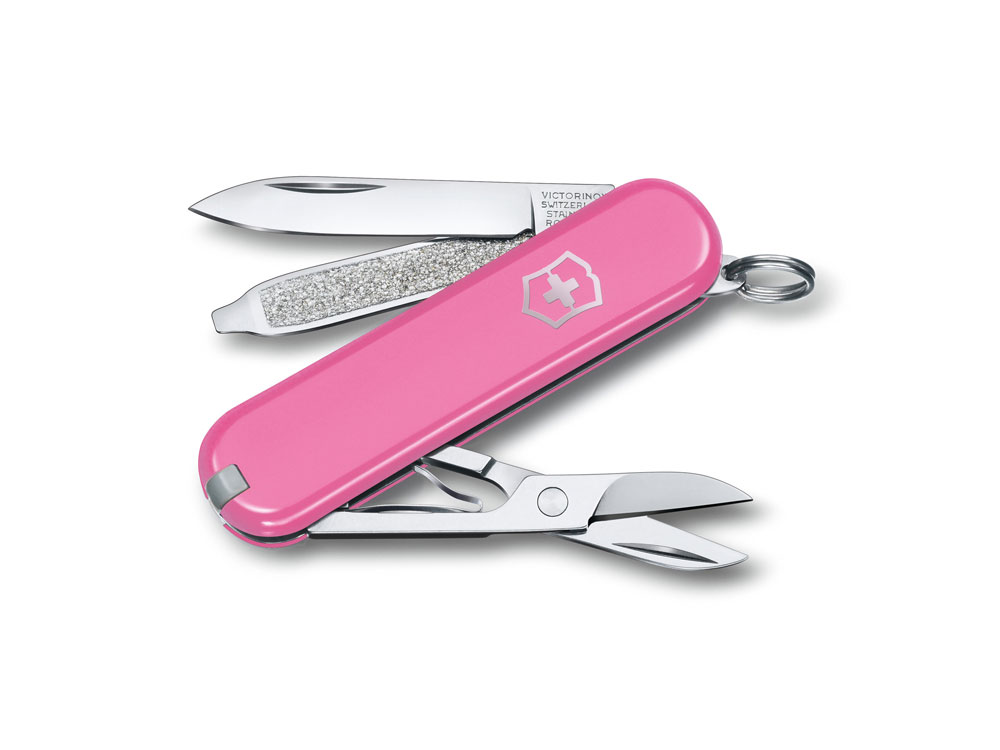 Нож-брелок VICTORINOX Classic SD Colors Cherry Blossom, 58 мм, 7 функций, розовый