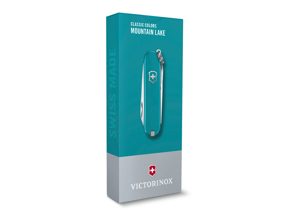 Нож-брелок VICTORINOX Classic SD Colors Mountain Lake, 58 мм, 7 функций, тёмно-бирюзовый