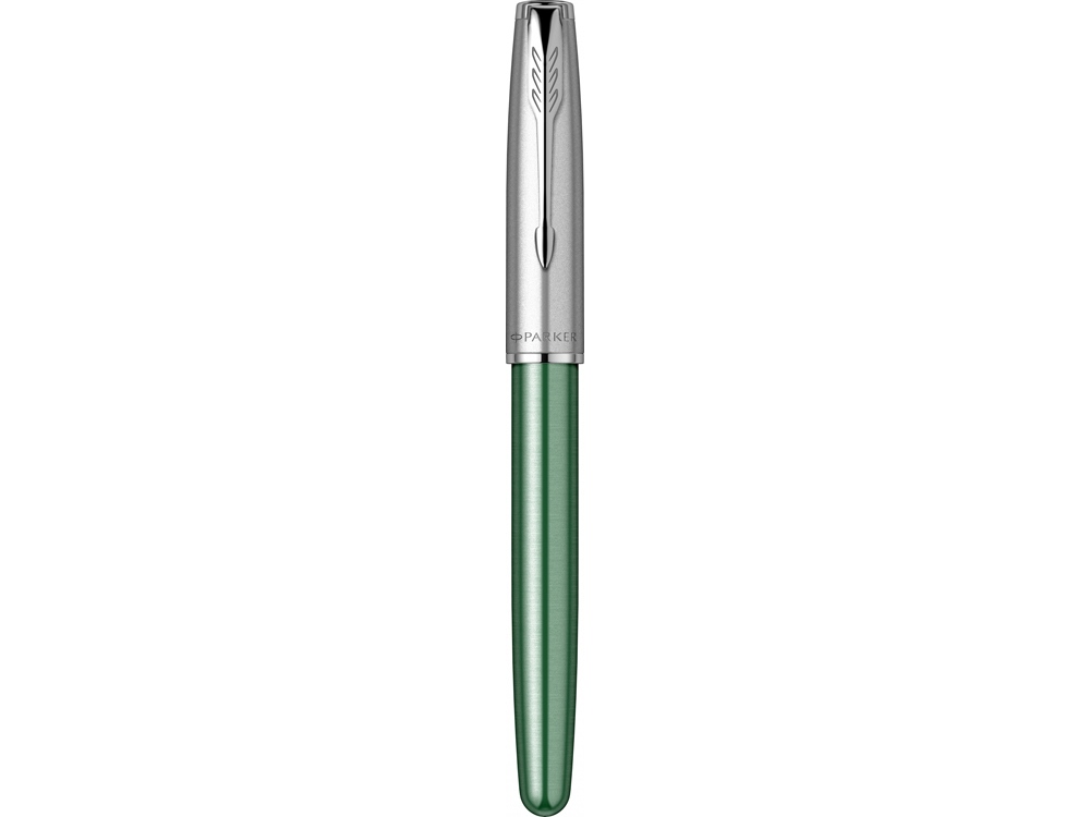 Ручка-роллер Parker Sonnet Essentials Green SB Steel CT, цвет чернил black, перо: F, в подарочной упаковке.