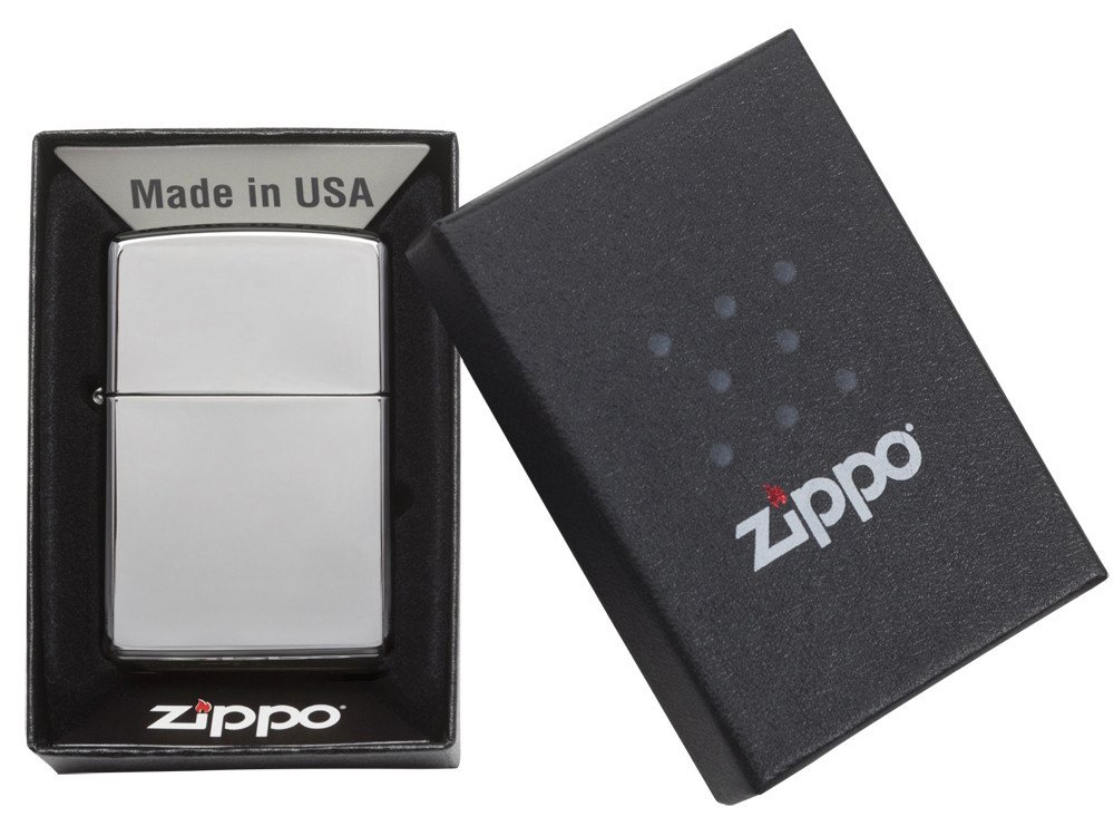 Зажигалка ZIPPO Classic с покрытием High Polish Chrome, латунь/сталь, серебристая, 38x13x57 мм