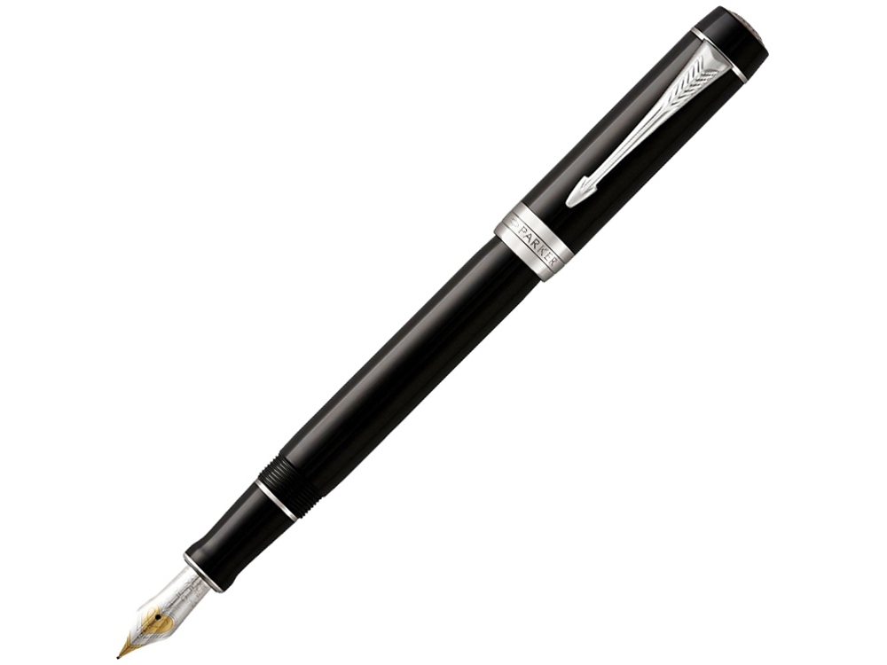 Перьевая ручка Parker Duofold Classic Black CT Centennial Fountain Pen, перо: F, цвет чернил: black, в подарочной упаковке.