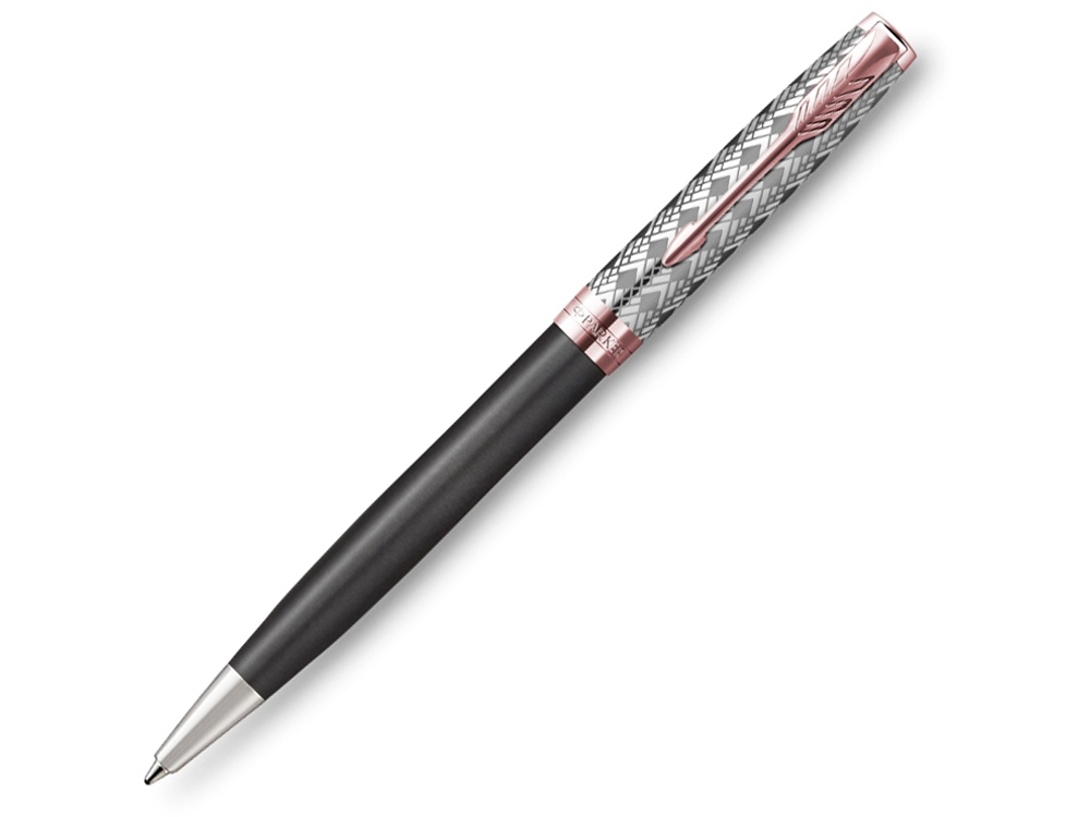 Шариковая ручка Parker Sonnet Premium Metal & Grey Lacquer PGT, стержень: M, цвет чернил: black , в подарочной упаковке