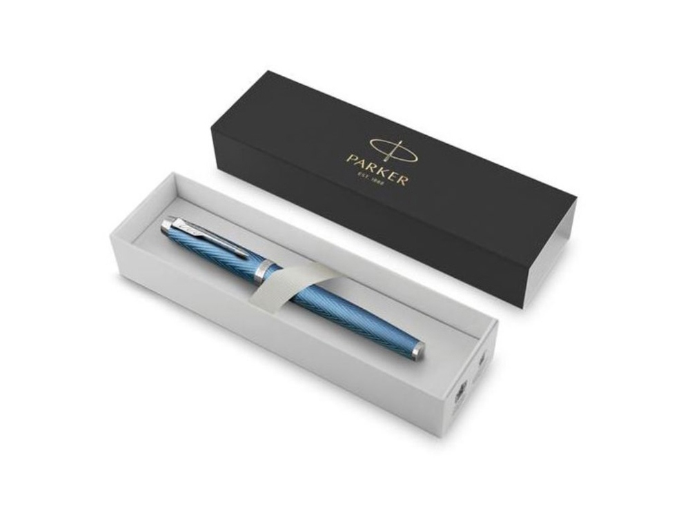 Перьевая ручка Parker IM Premium Blue Grey CT, перо: F, цвет чернил: blue, в подарочной упаковке.