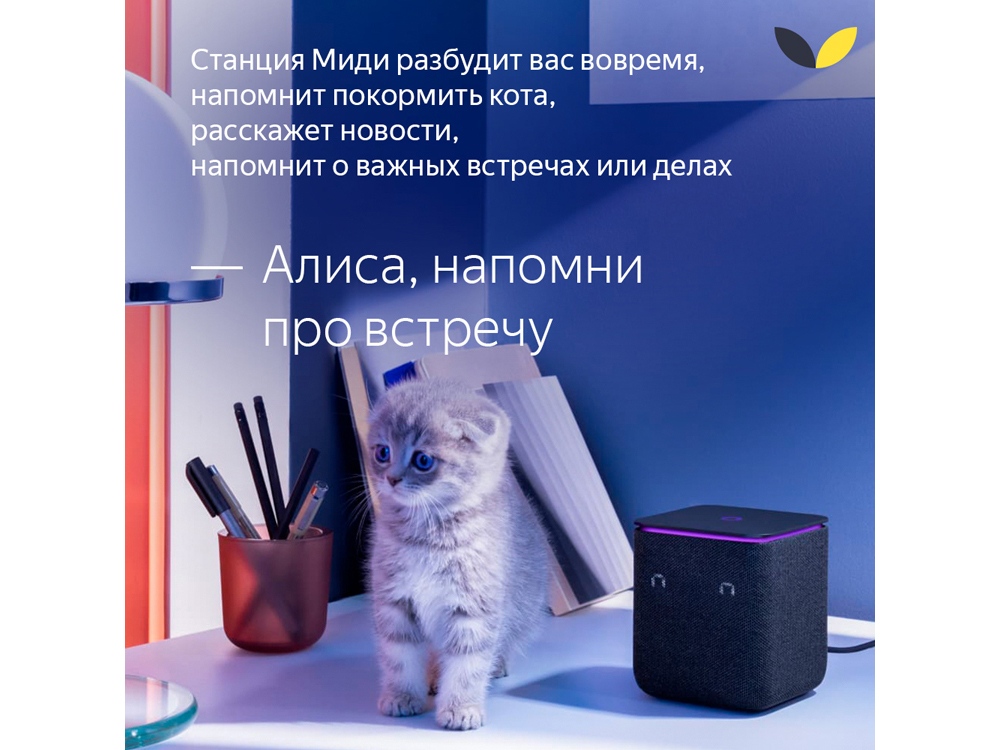 Умная колонка ЯНДЕКС Станция Миди с Алисой, с Zigbee, 24 Вт, цвет: черный (YNDX-00054BLK)