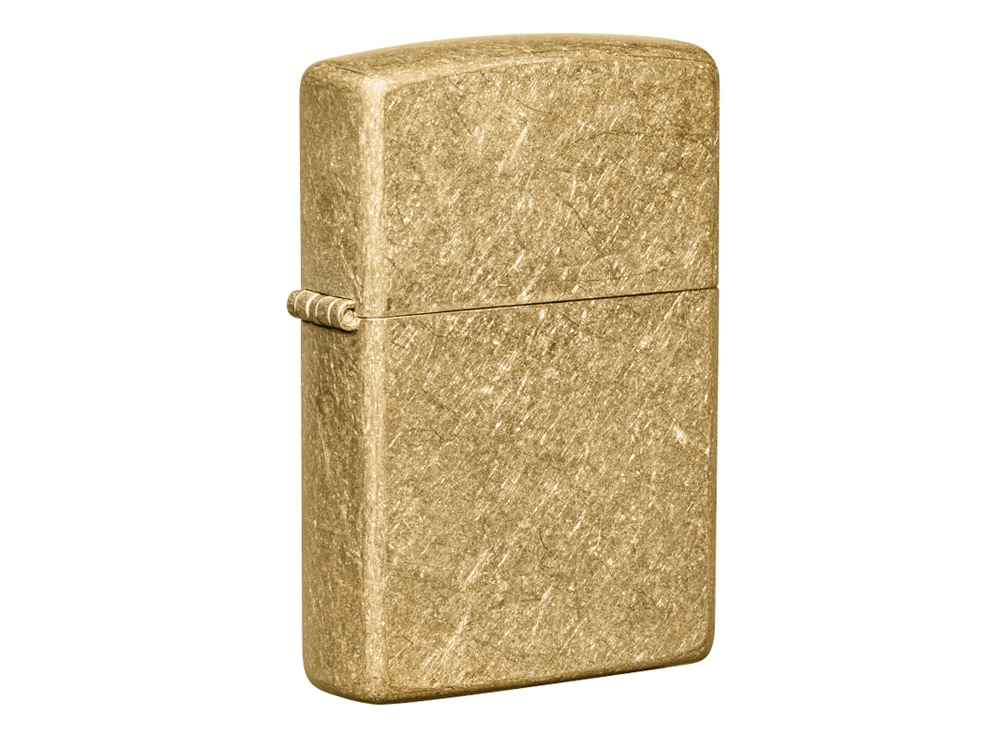 Зажигалка ZIPPO Classic с покрытием Tumbled Brass, латунь/сталь, золотистая, матовая, 38x13x57 мм