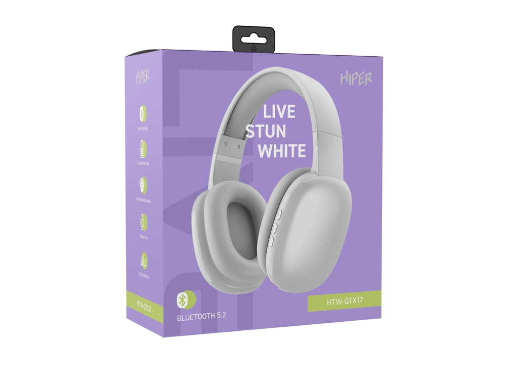 HIPER Наушники накладные Bluetooth HIPER LIVE STUN HTW-QTX17