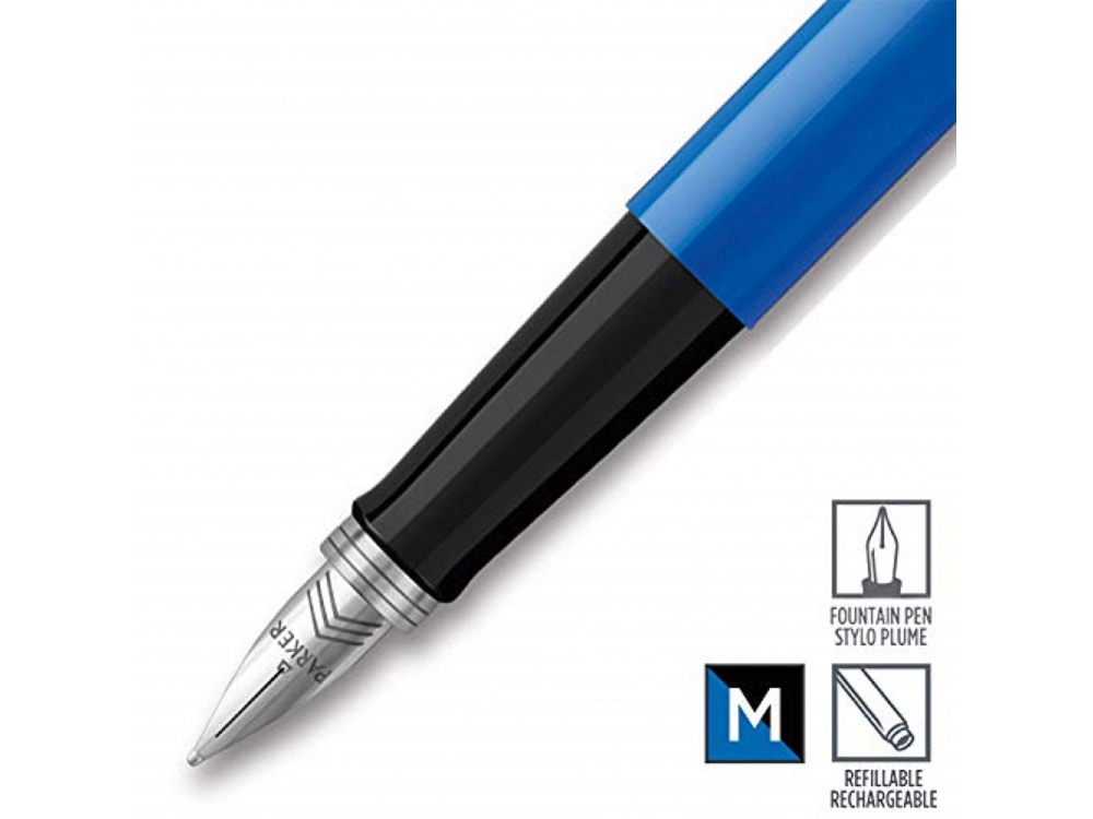 Перьевая ручка Parker Jotter, цвет ORIGINALS BLUE CT, цвет чернил синий/черный, толщина линии M, В БЛИСТЕРЕ