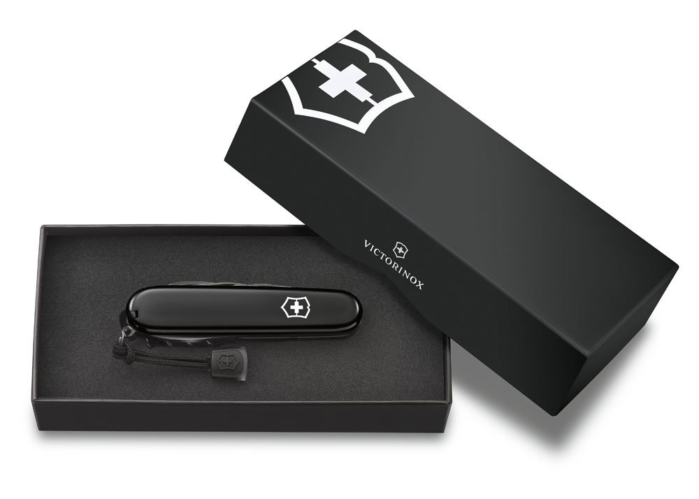 Нож перочинный VICTORINOX Spartan Onyx Black, 91 мм, 12 функций, чёрный, со шнурком в комплекте