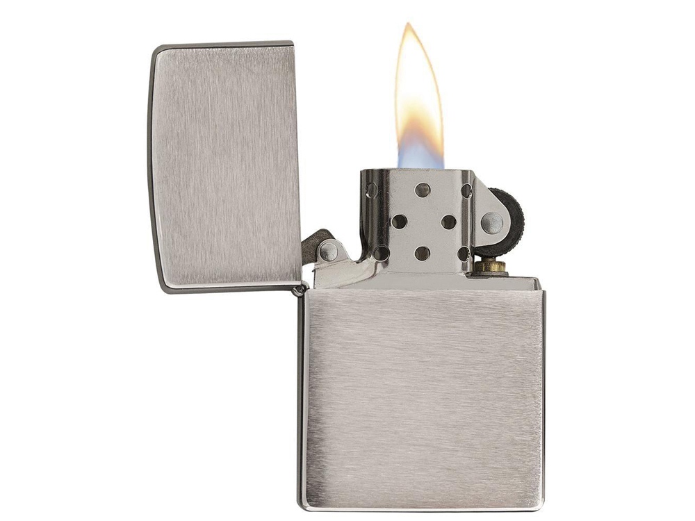 Зажигалка ZIPPO Classic с покрытием Brushed Chrome, латунь/сталь, серебристая, матовая, 38x13x57 мм