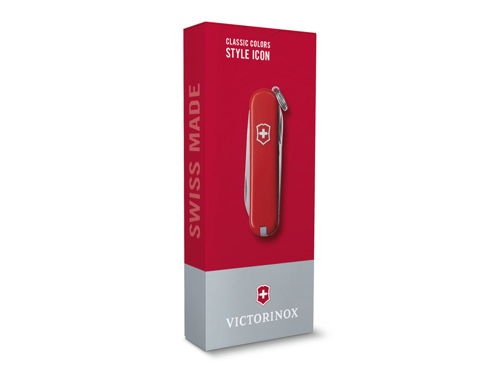 Нож-брелок VICTORINOX Classic Style Icon, 58 мм, 7 функций, красный