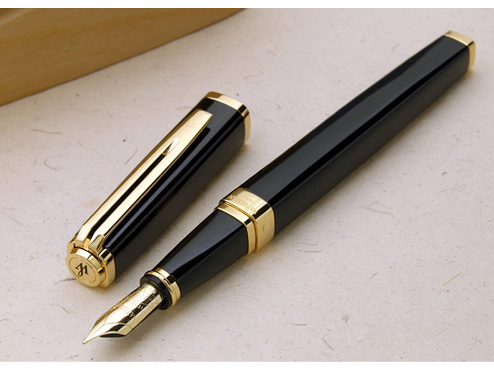 Перьевая ручка Waterman Exception, цвет: Slim Black GT, перо: F