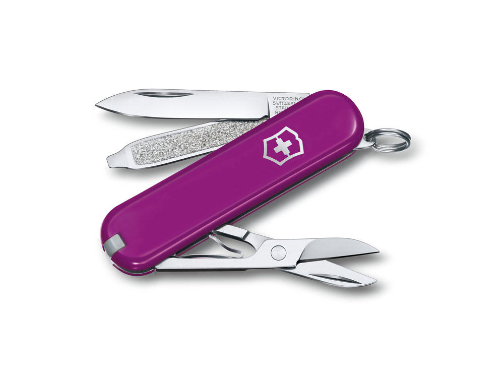 Нож-брелок VICTORINOX Classic SD Colors Tasty Grape, 58 мм, 7 функций, фиолетовый