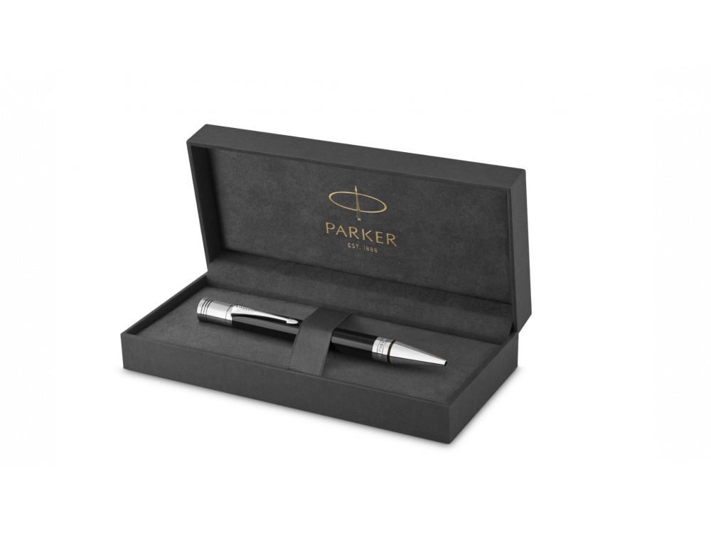 Шариковая ручка Parker Duofold Classic International Black CT, стержень: M, цвет чернил: black, в подарочной упаковке.