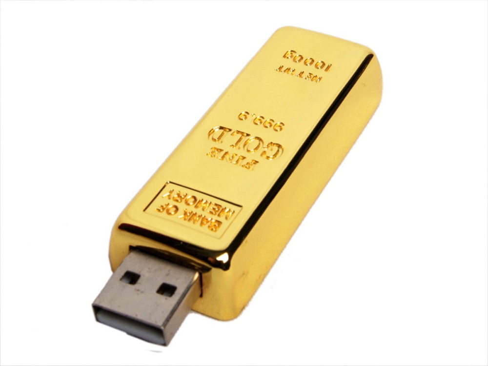 USB-флешка на 128 Гб в виде слитка золота, золотой