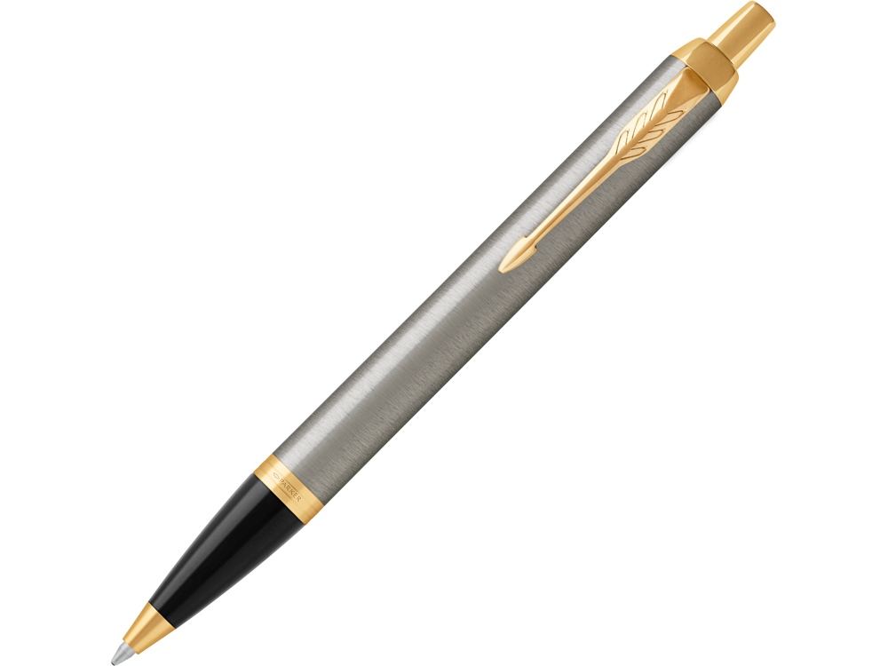 Ручка шариковая Parker IM Core Brushed Metal GT, серебристый/золотистый