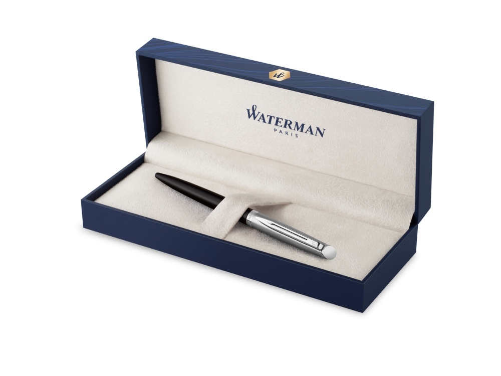 Шариковая ручка Waterman Hemisphere Entry Point Stainless Steel with Black Lacquer в подарочной упаковке