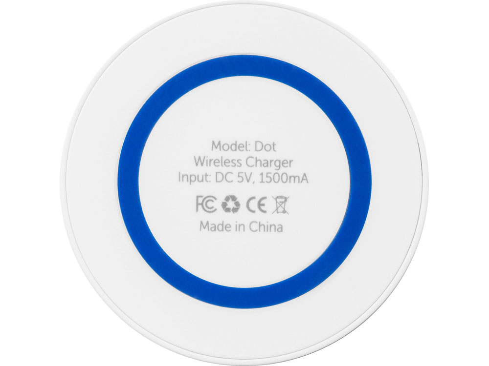 Беспроводное зарядное устройство Dot, 5 Вт, белый/синий