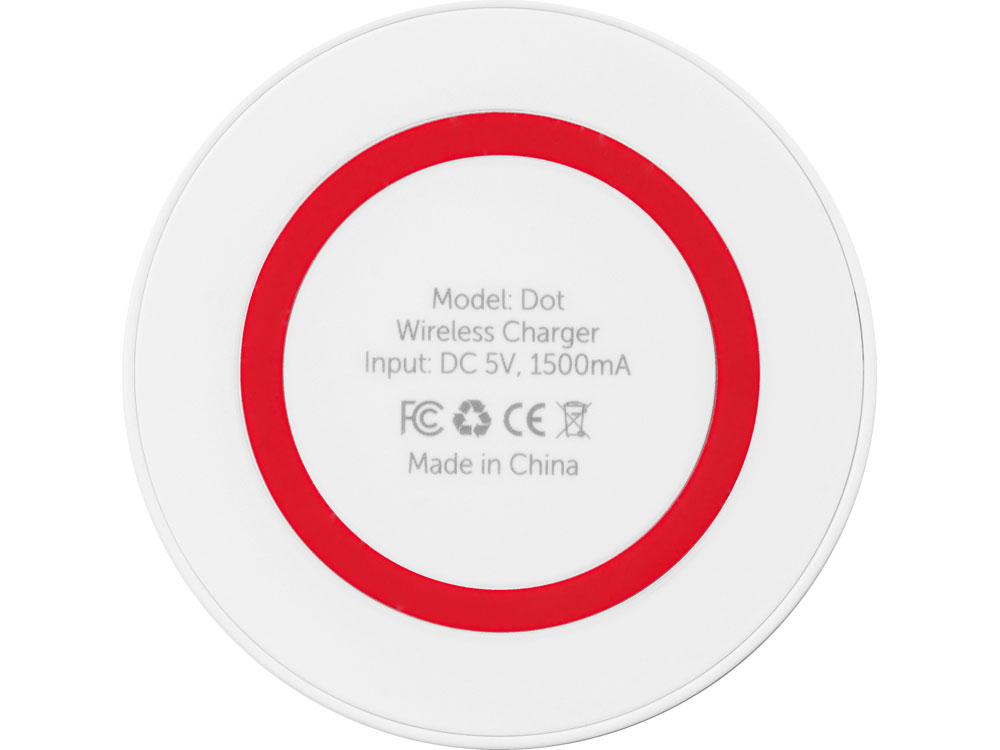 Беспроводное зарядное устройство Dot, 5 Вт, белый/красный
