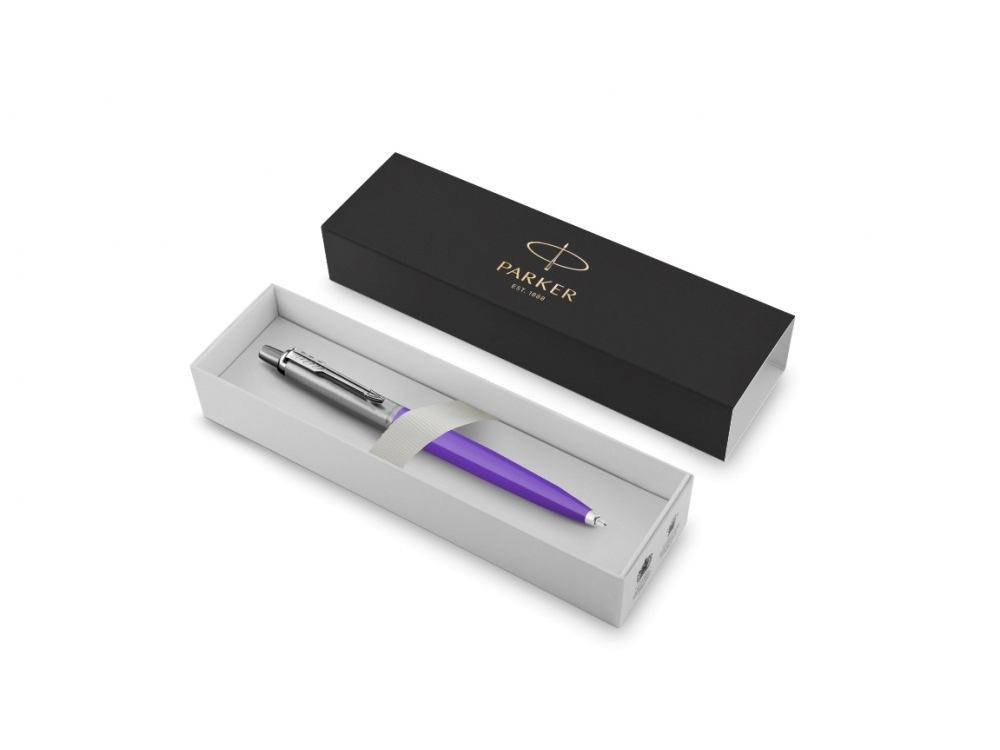 Шариковая ручка Parker Jotter, цвет FROSTY PURPLE, цвет чернил синий, толщина линии M , в подарочной коробке