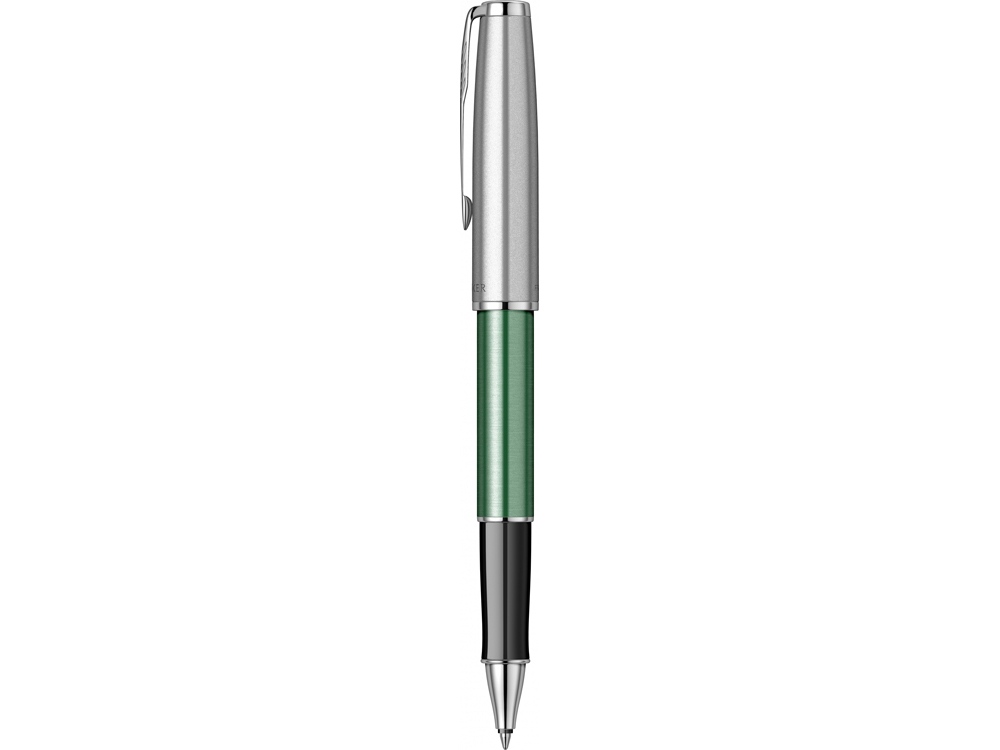 Ручка-роллер Parker Sonnet Essentials Green SB Steel CT, цвет чернил black, перо: F, в подарочной упаковке.