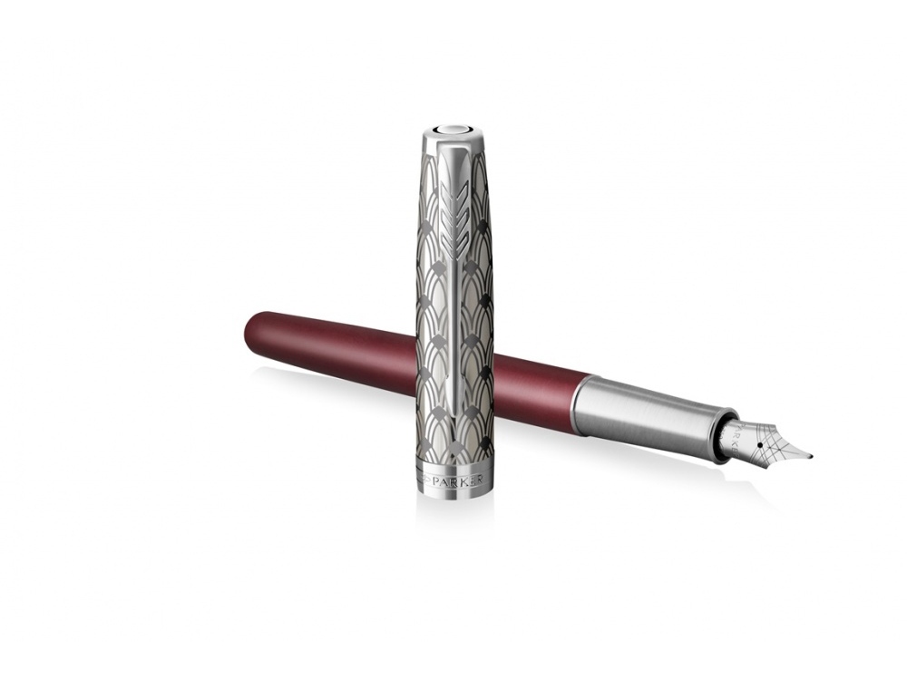 Перьевая ручка Parker Sonnet Premium Refresh RED CT, перо 18K, толщина F, цвет чернил black, в подарочной упаковке