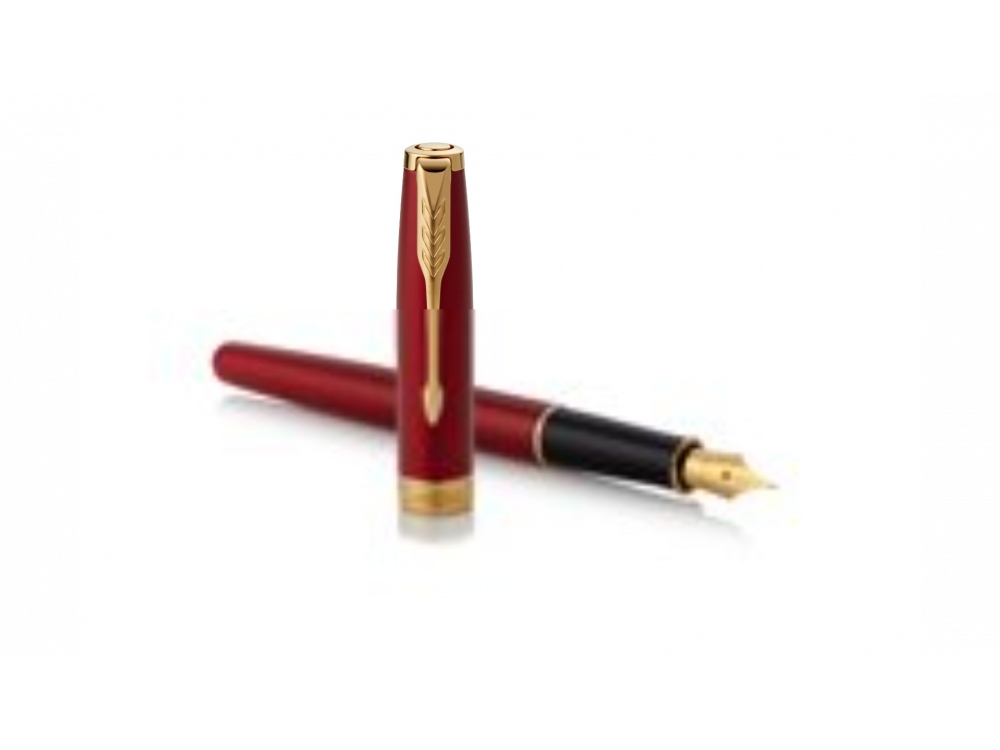 Перьевая ручка Parker Sonnet , Lacquer Intense Red GT, перо: F, цвет чернил: black, в подарочной упаковке